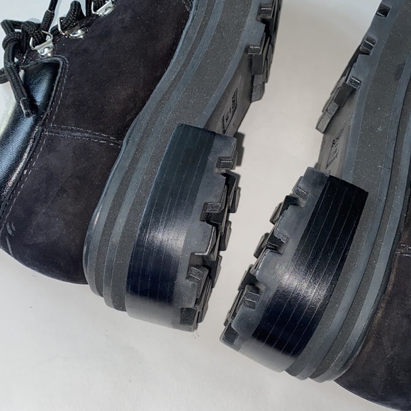 Schutz Lucille boots‎ Hiking faux Shearling Fur Suede Booties Black Size 7.5 NEW - Picture 5 of 7